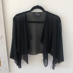 Alex Evenings Black Sheer Bolero